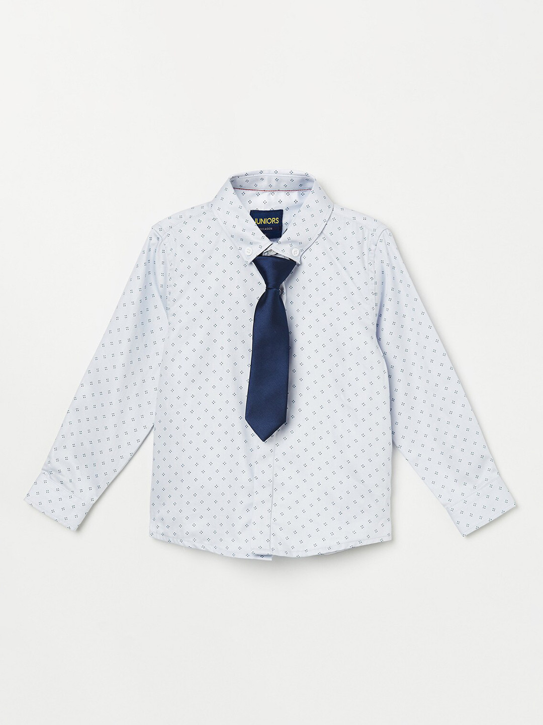 

Juniors Boys Blue Opaque Printed Casual Shirt