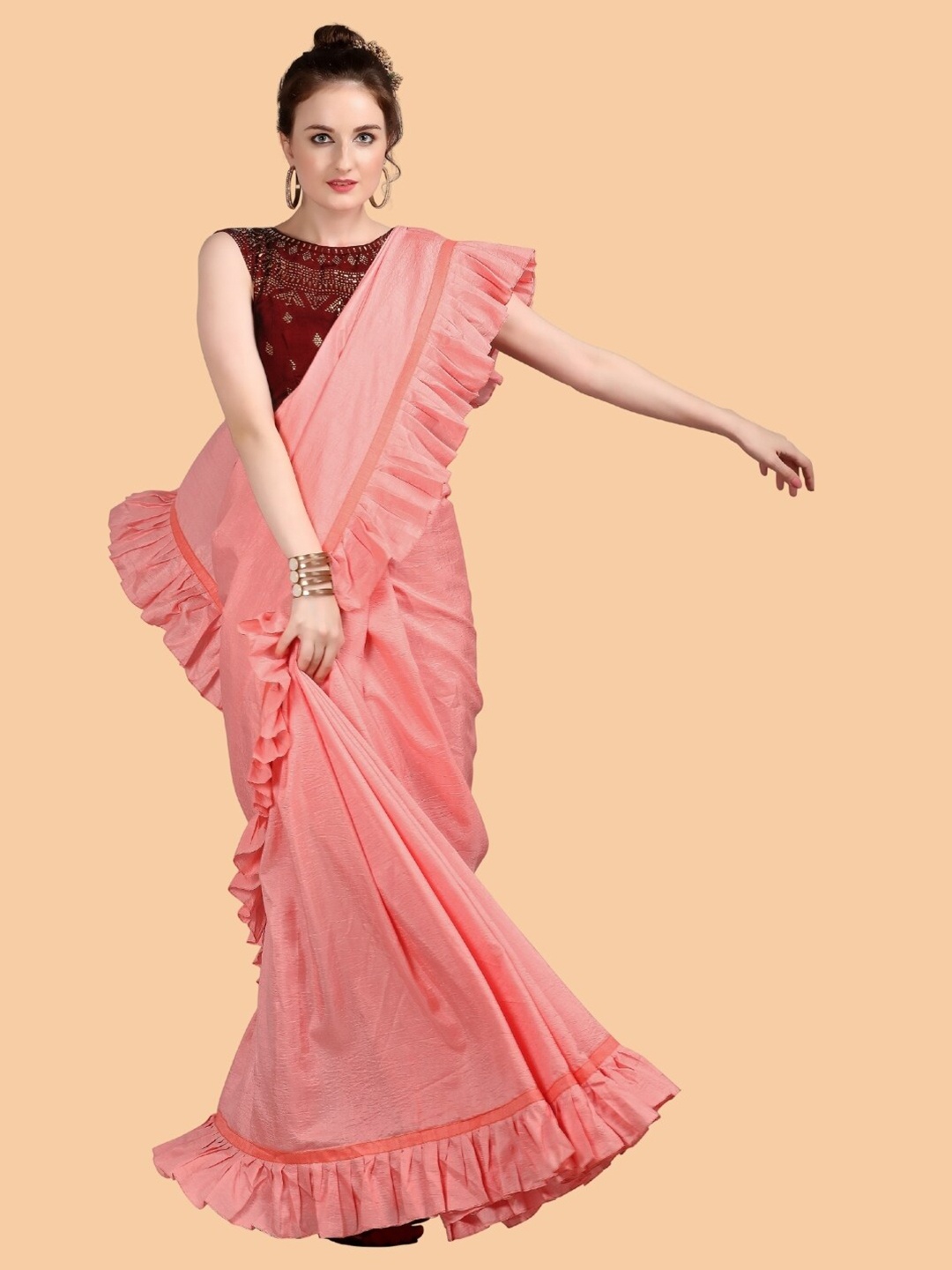 

Mitera Rose Silk Blend Saree