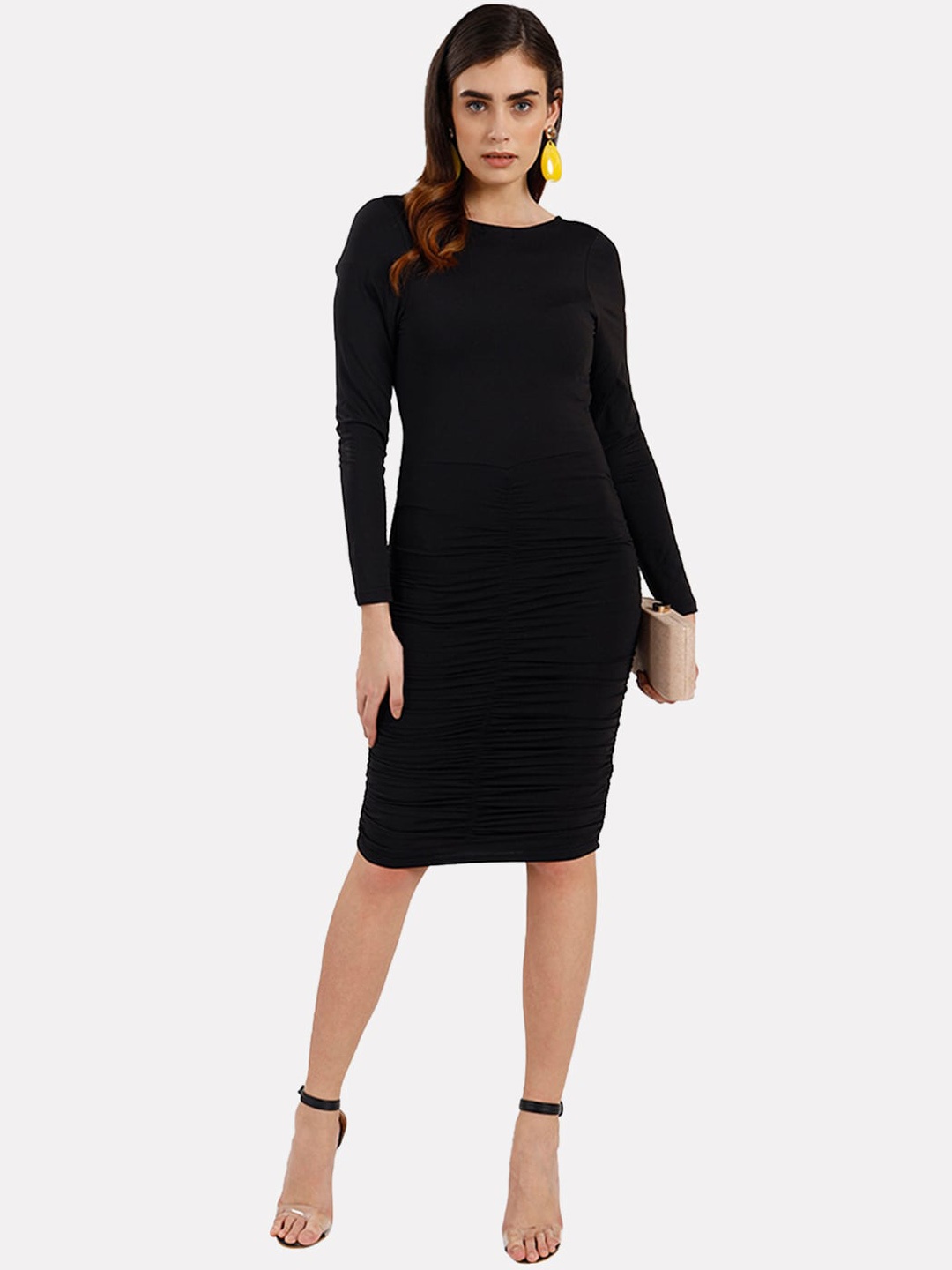 

iki chic Black Scuba Bodycon Dress