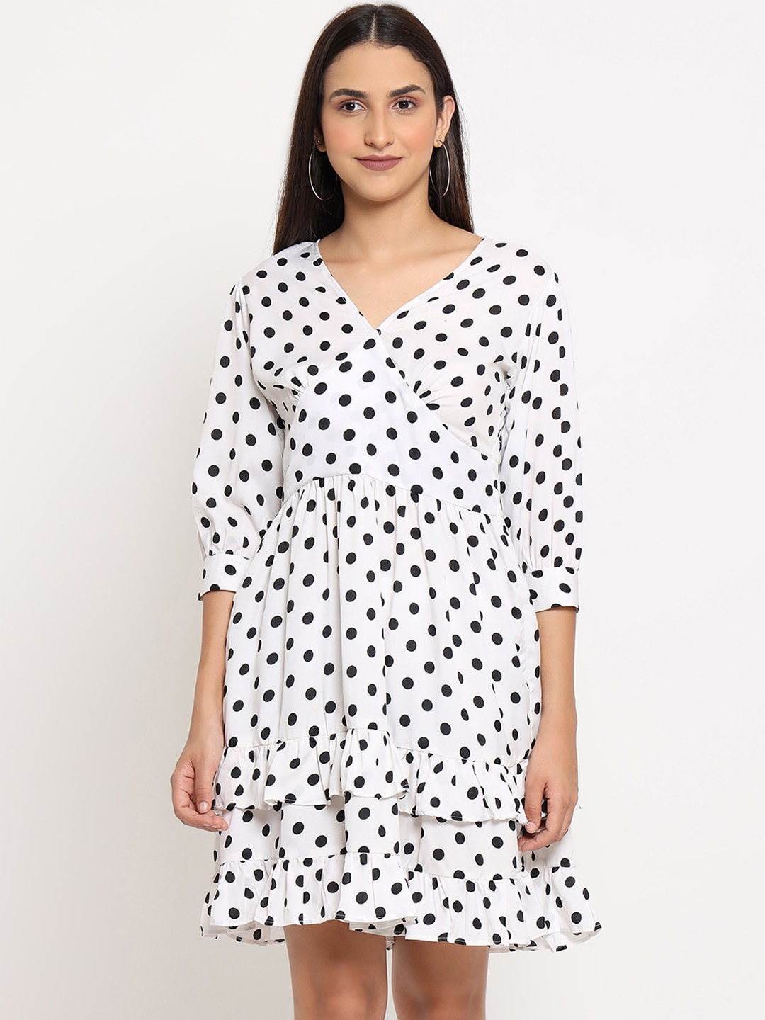 

MARC LOUIS White Crepe Dress