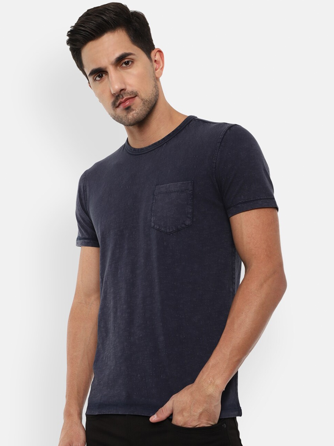 

VAN HEUSEN DENIM LABS Men Navy Blue T-shirts