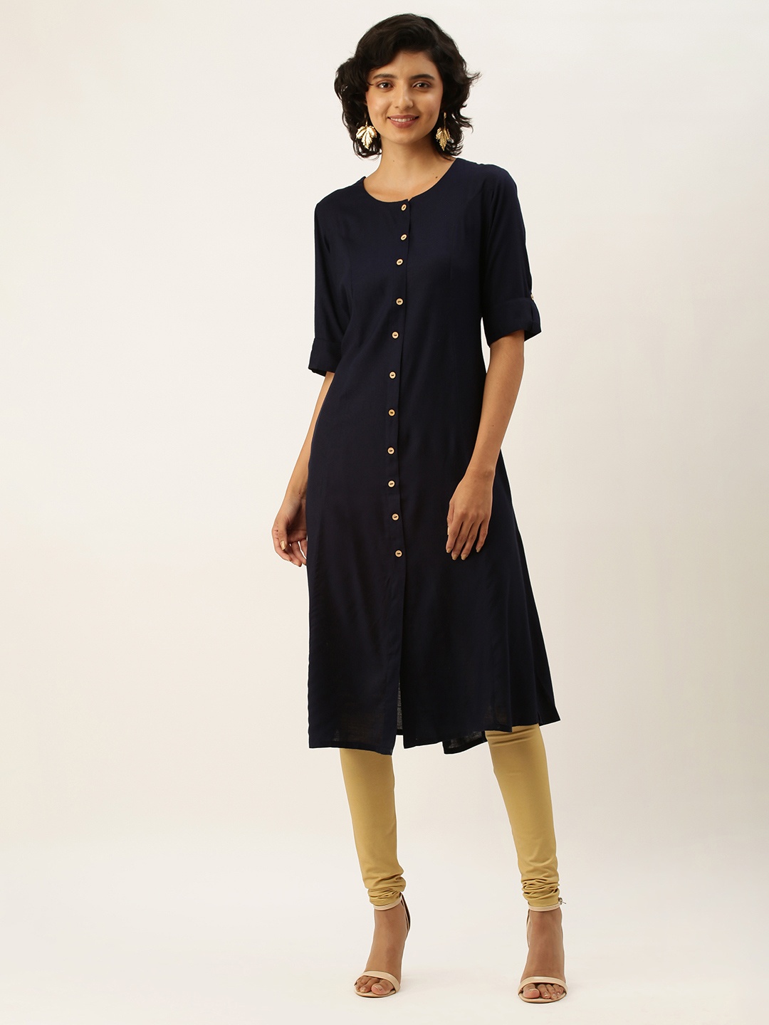 

ZOLA Women Navy Blue Kurta