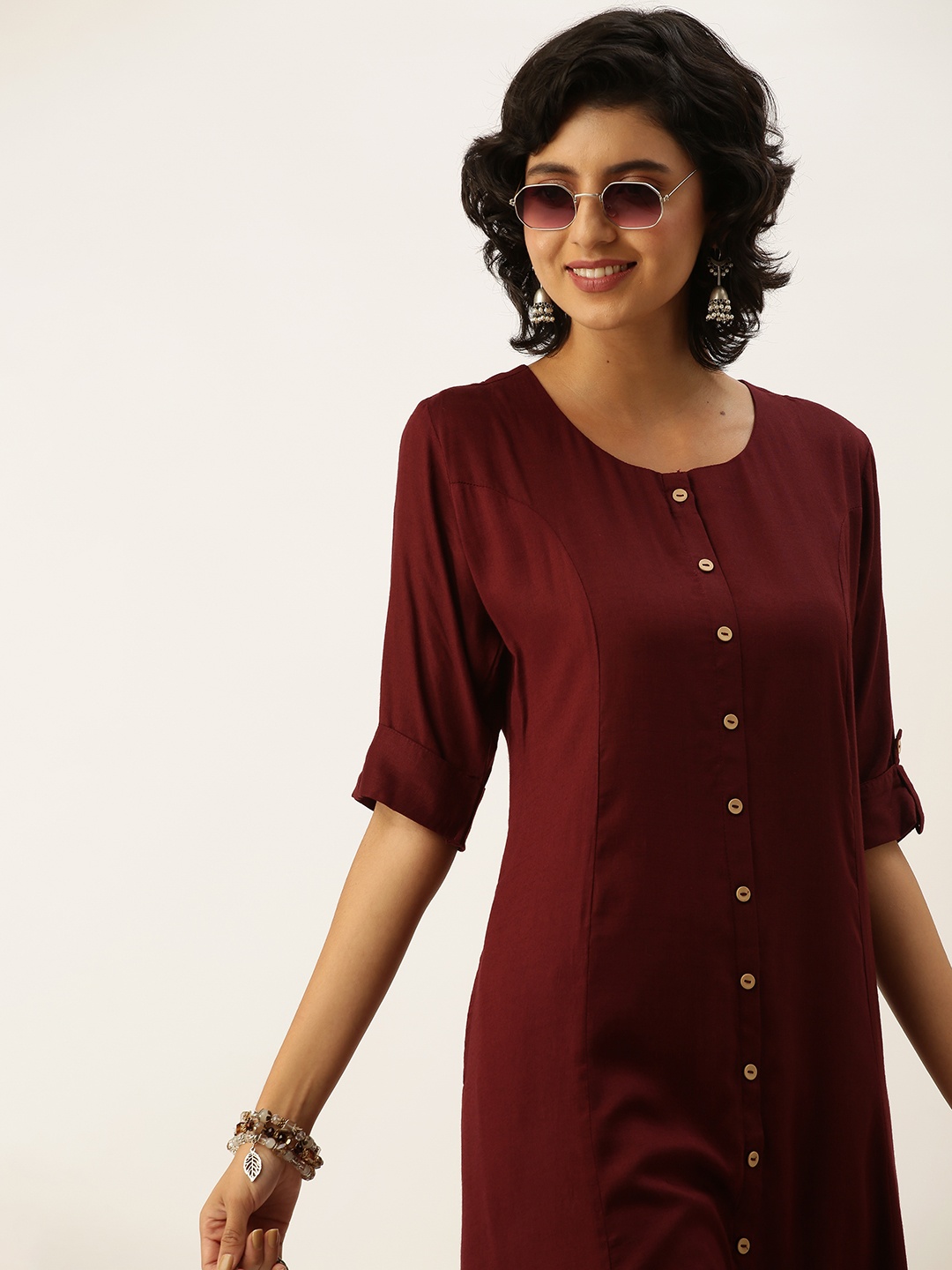

ZOLA Women Burgundy Kurta