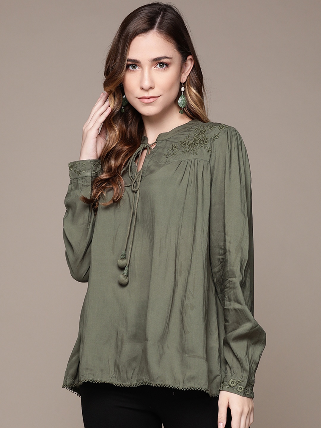 

Label Ritu Kumar Green Regular Top