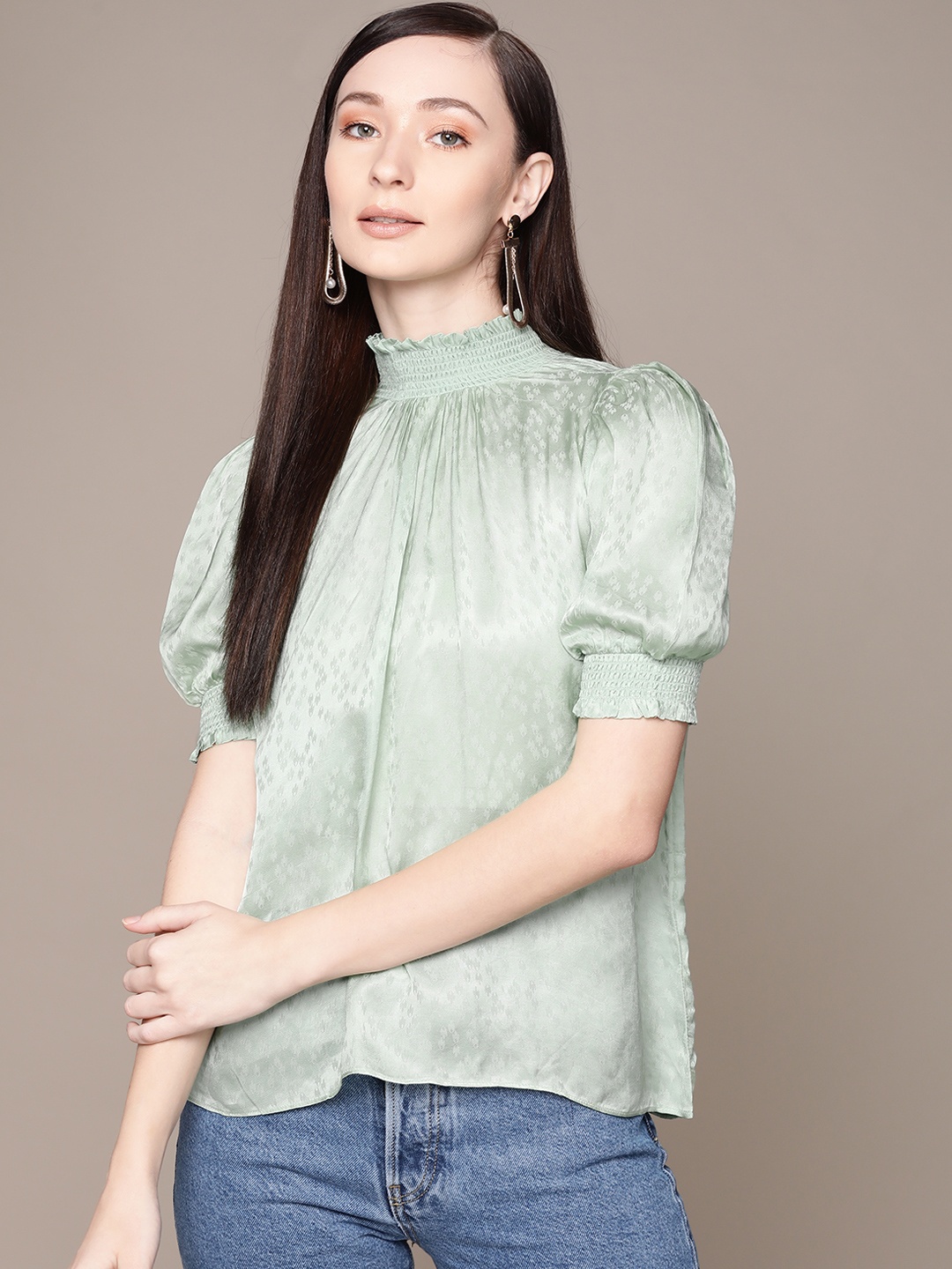 

Label Ritu Kumar Green Regular Top