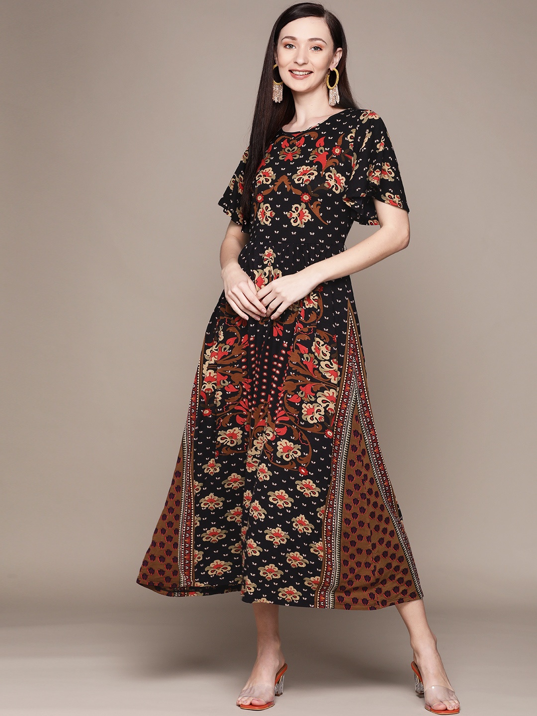 

Label Ritu Kumar Black Midi Dress