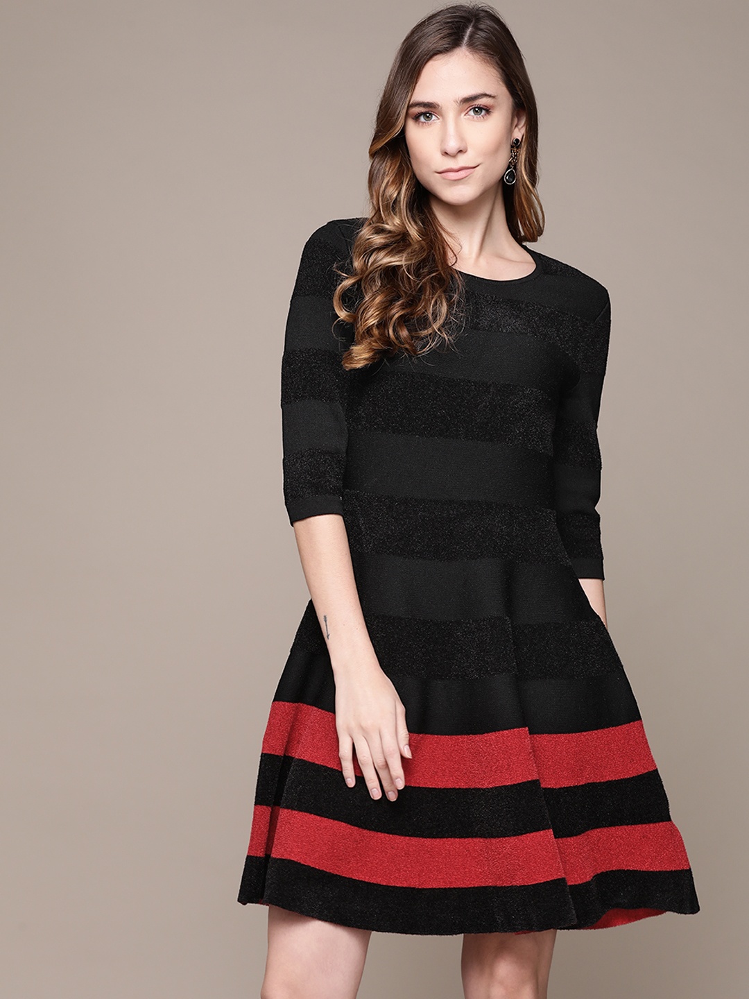 

Label Ritu Kumar Black Solid Dress