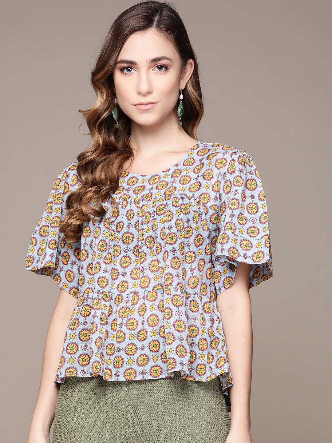 

Label Ritu Kumar Blue Regular Top