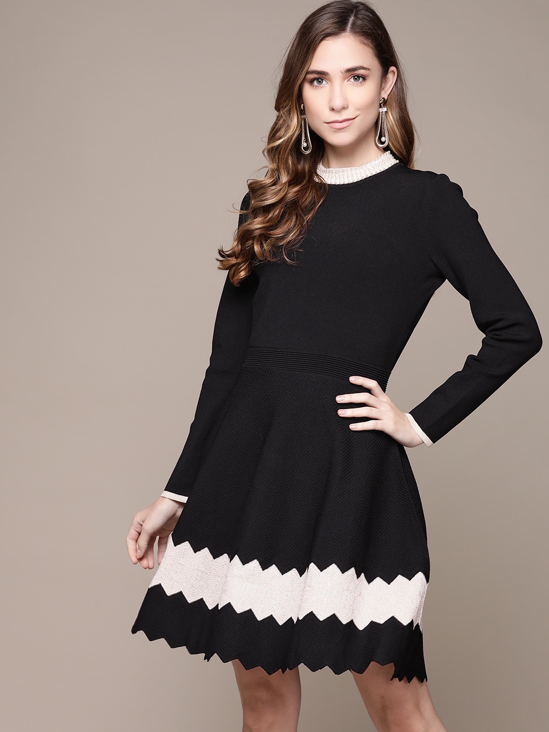 

Label Ritu Kumar Black Solid Dress