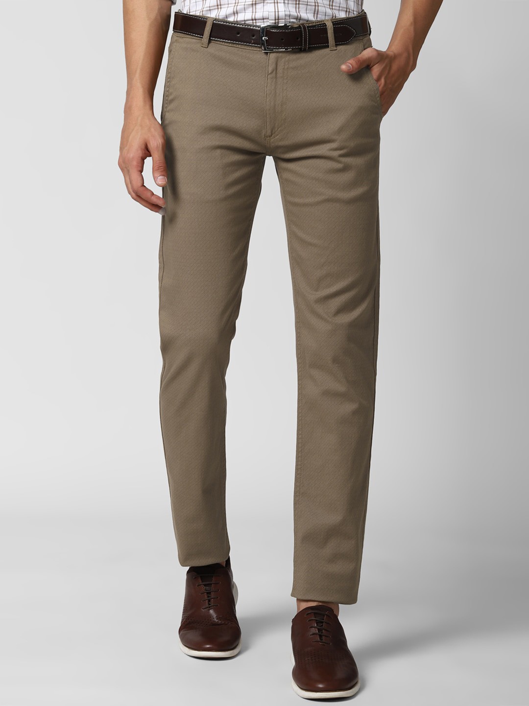 

Peter England Casuals Men Brown Slim Fit Trousers