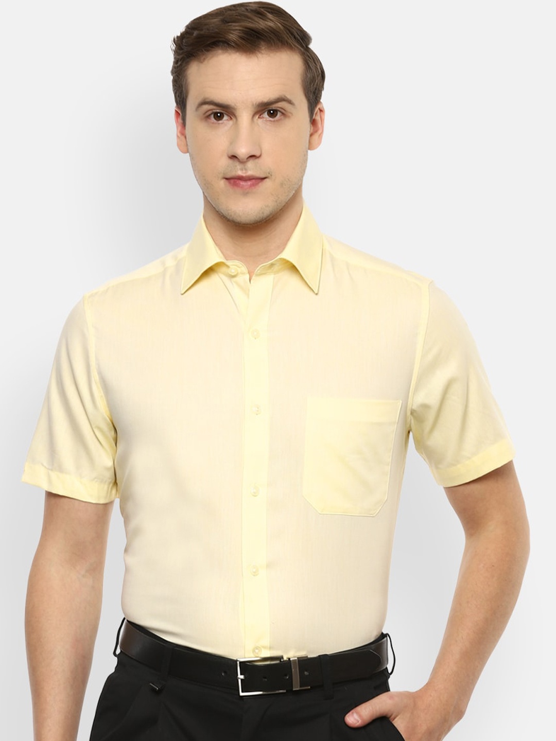 

Louis Philippe Men Yellow Opaque Formal Shirt