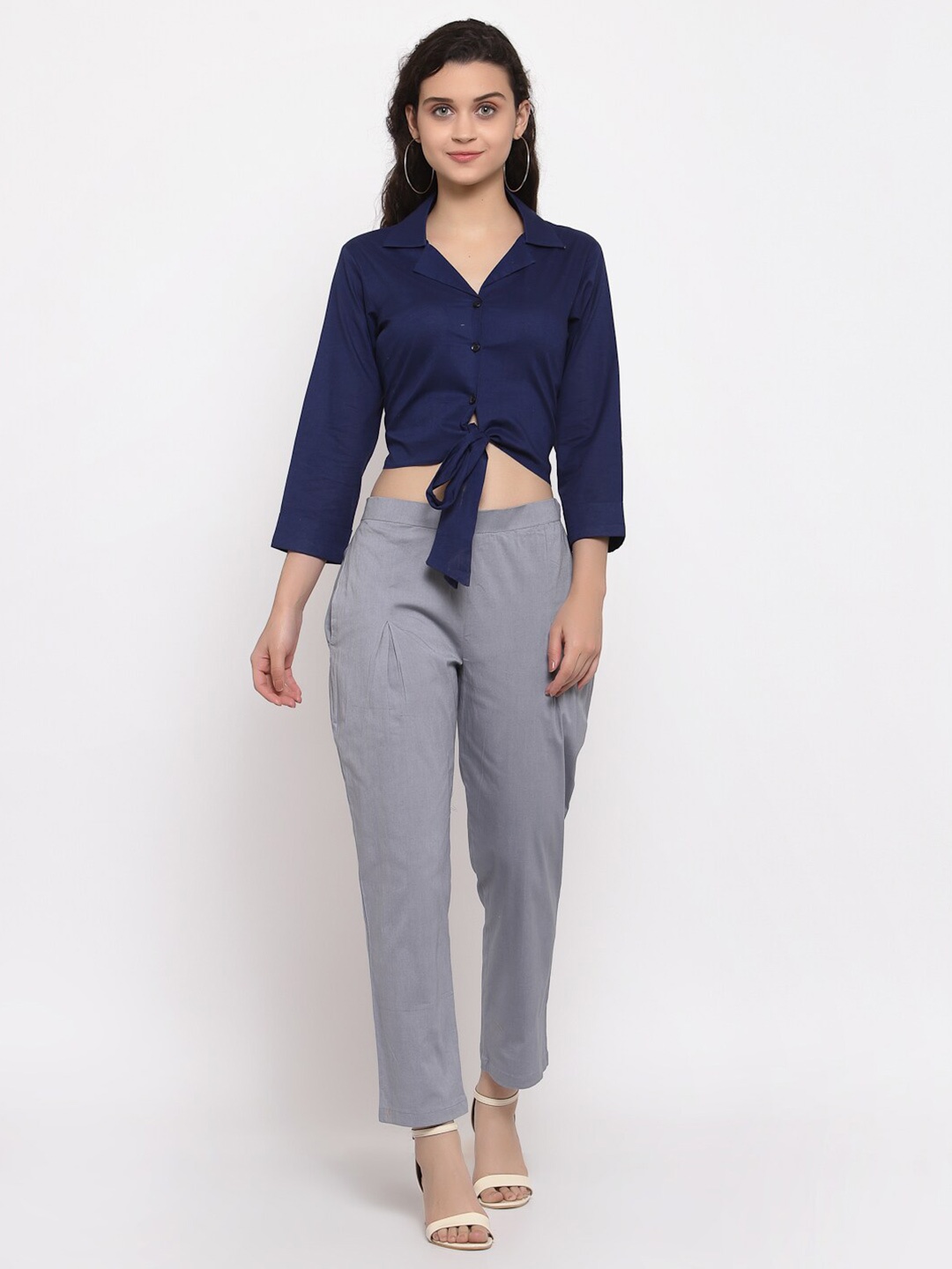

DUGRI BE THE ONE Women Blue & Grey Top with Trousers
