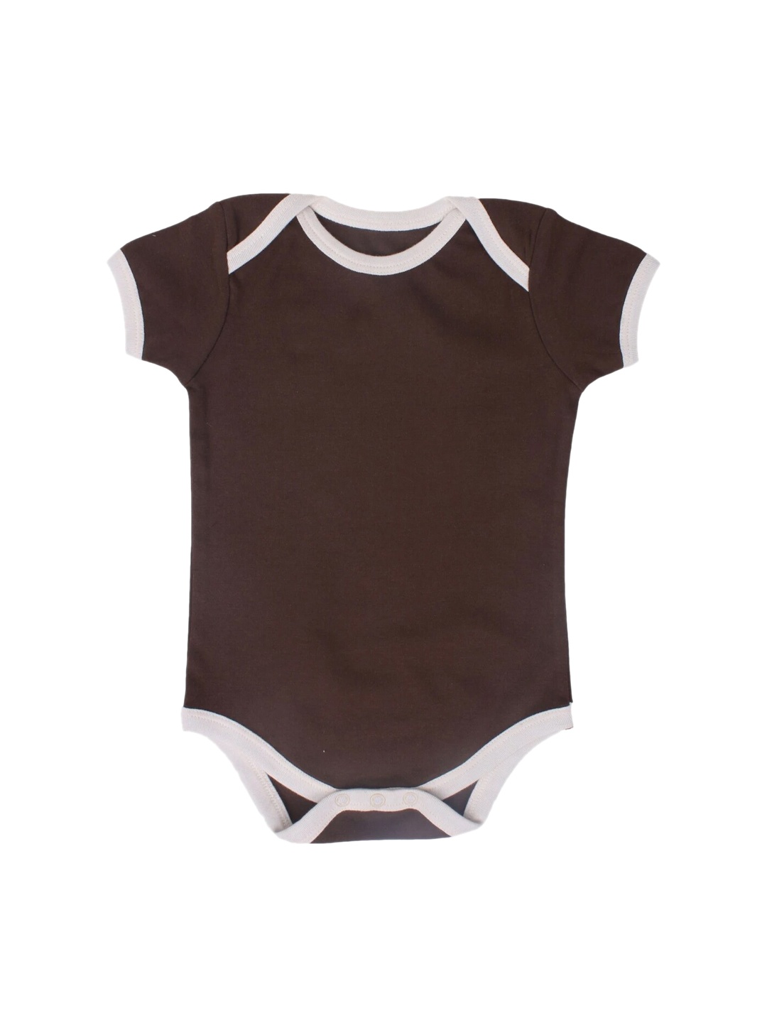 

Nino Bambino Infants Kids Brown & White Solid Pure Organic Cotton Bodysuit