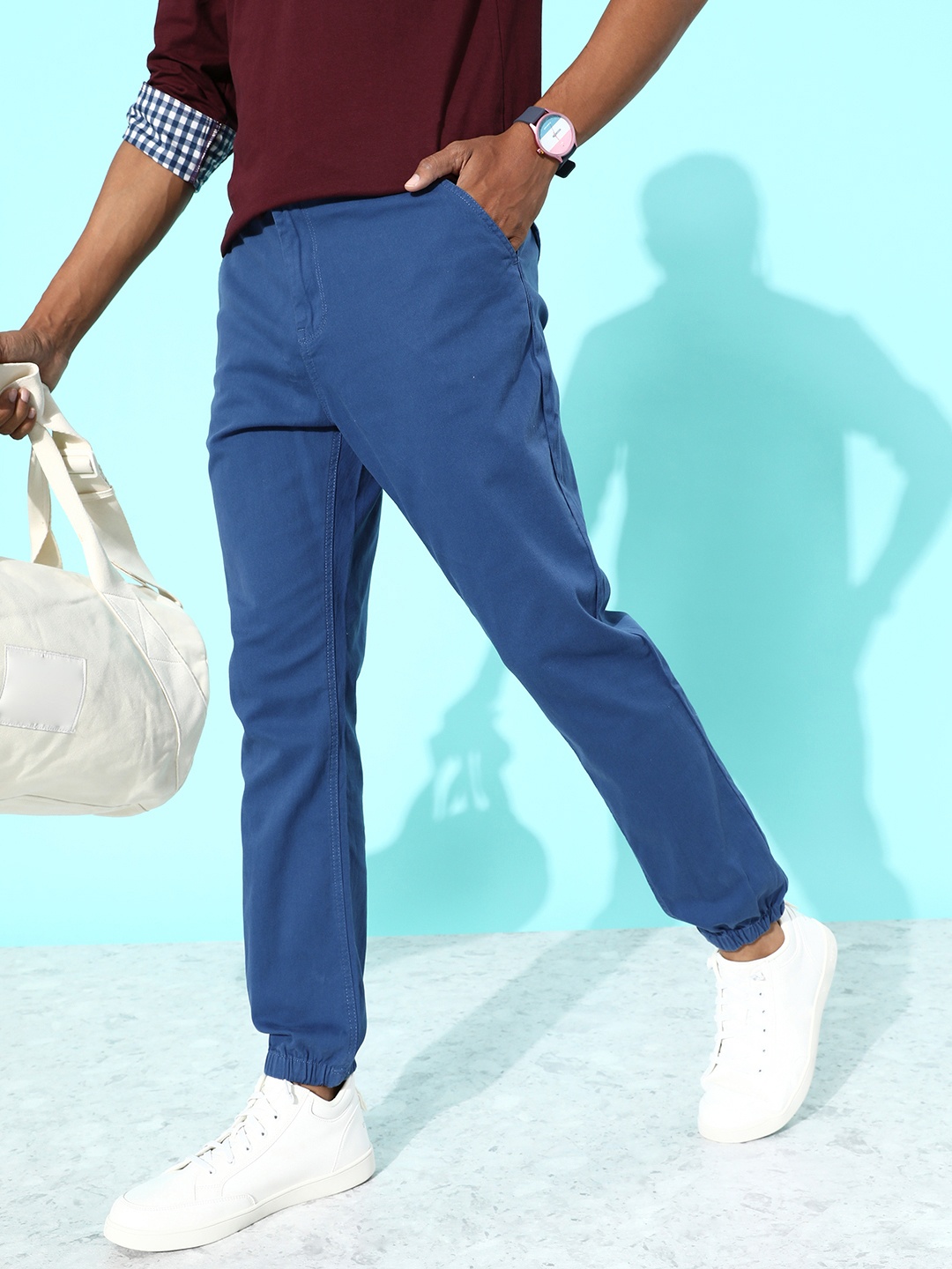 

HERE&NOW Men Blue MCW Forever Vacay Summer Super Lights Slim Fit Joggers