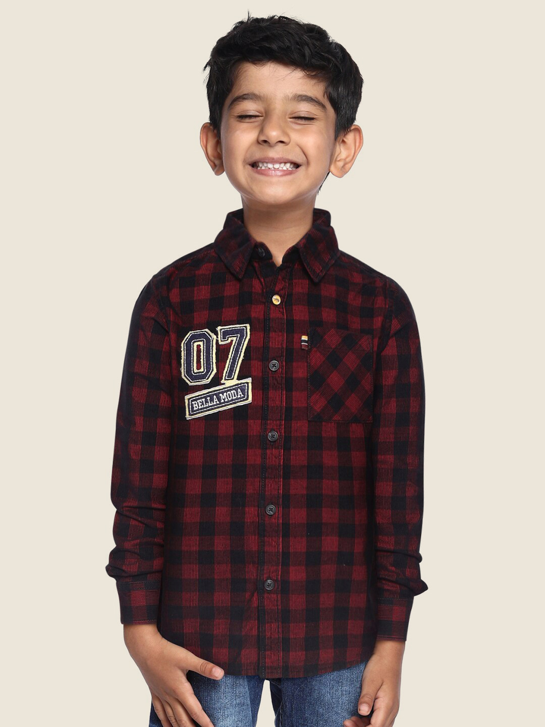 

Bella Moda Boys Red Tartan Checked Casual Shirt