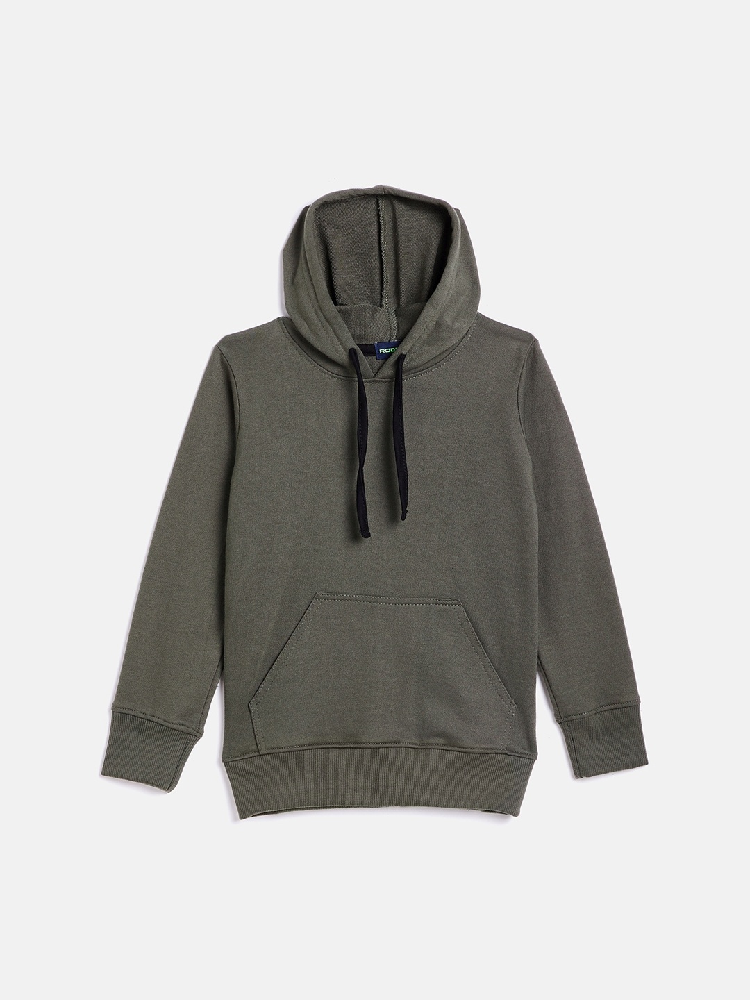 

Rodzen Boys Olive Green Solid Sweatshirt