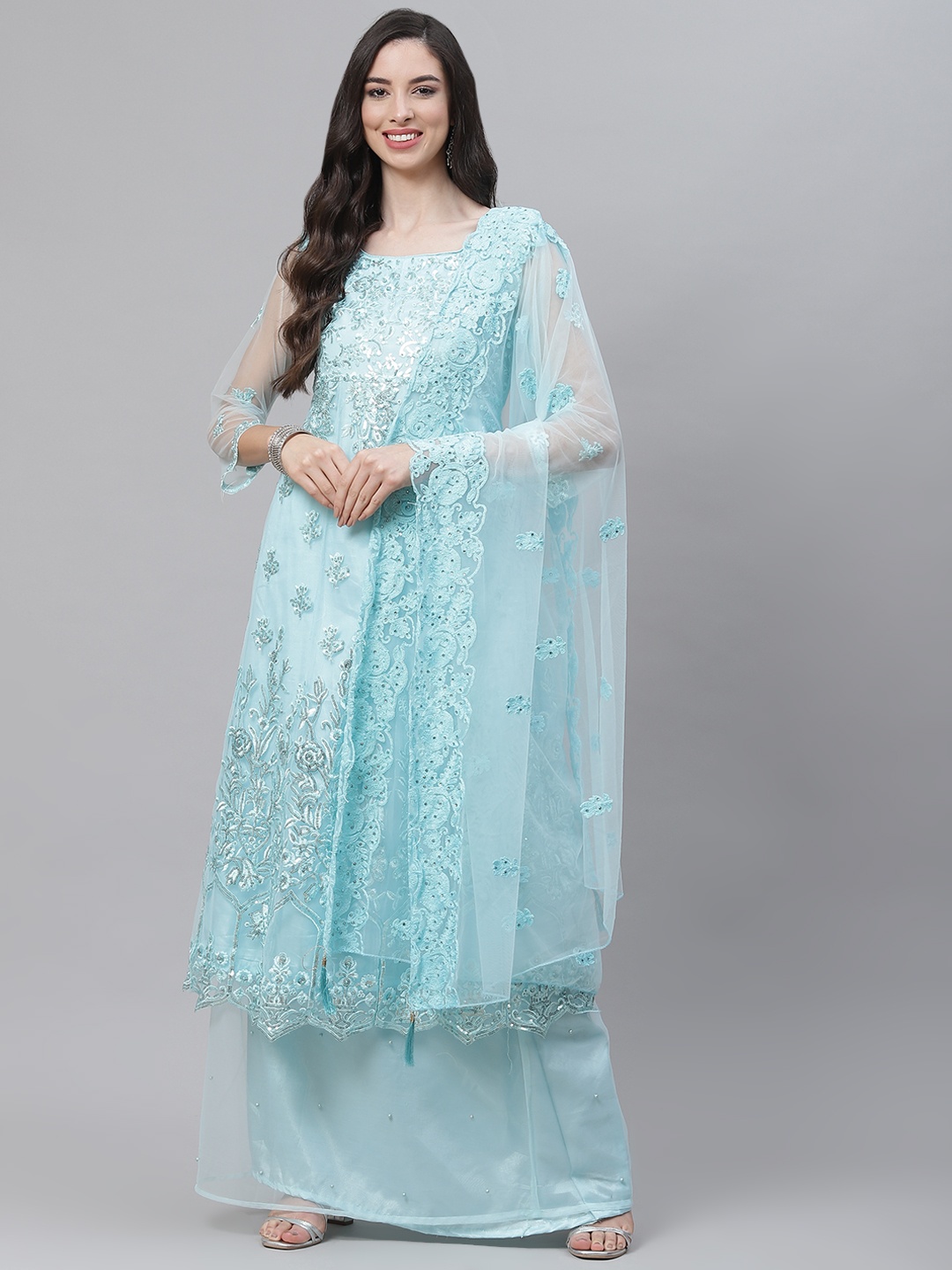 

Readiprint Fashions Blue Embroidered Unstitched Dress Material