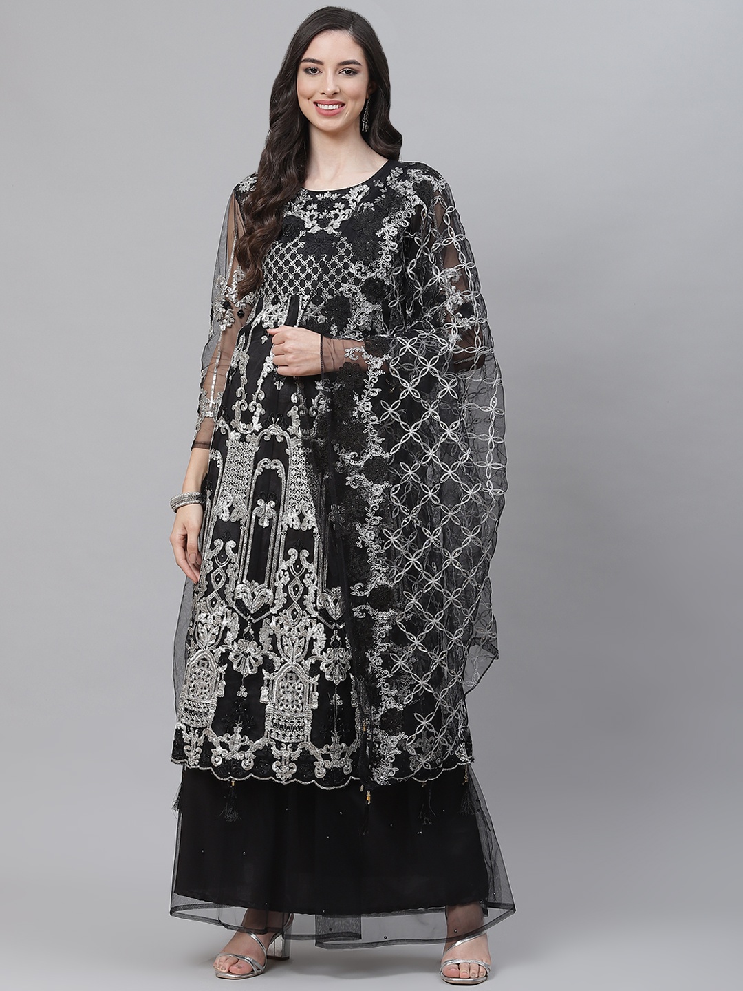 

Readiprint Fashions Black Embroidered Unstitched Dress Material