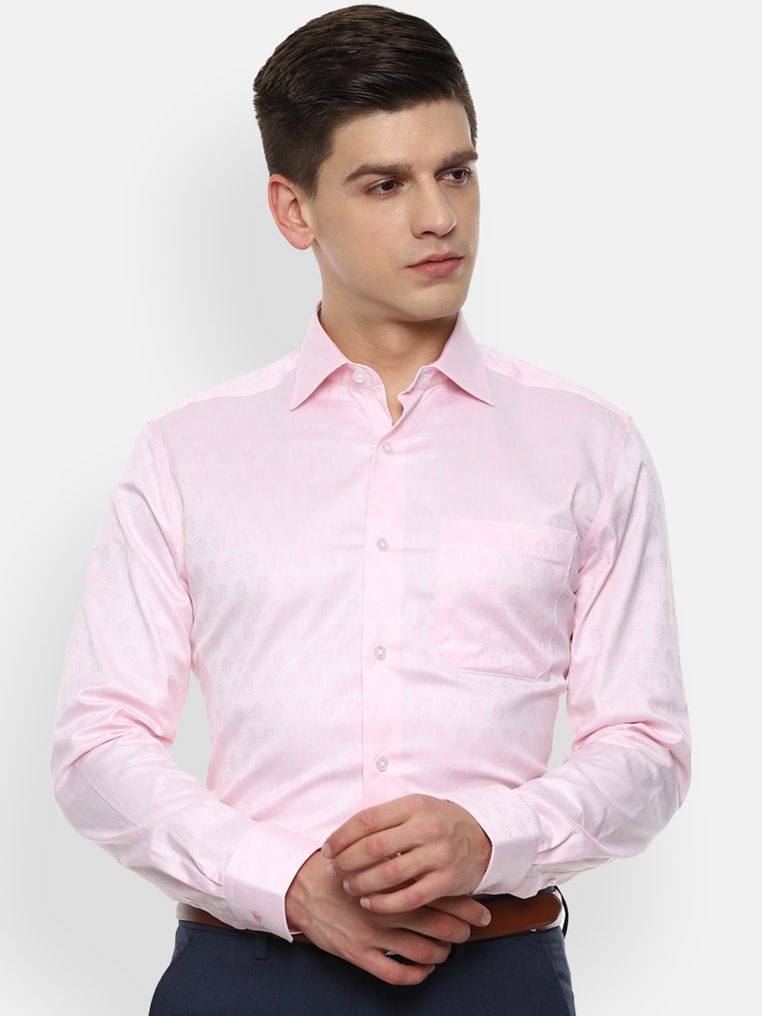 

Louis Philippe Gods & Kings Men Pink Opaque Formal Shirt