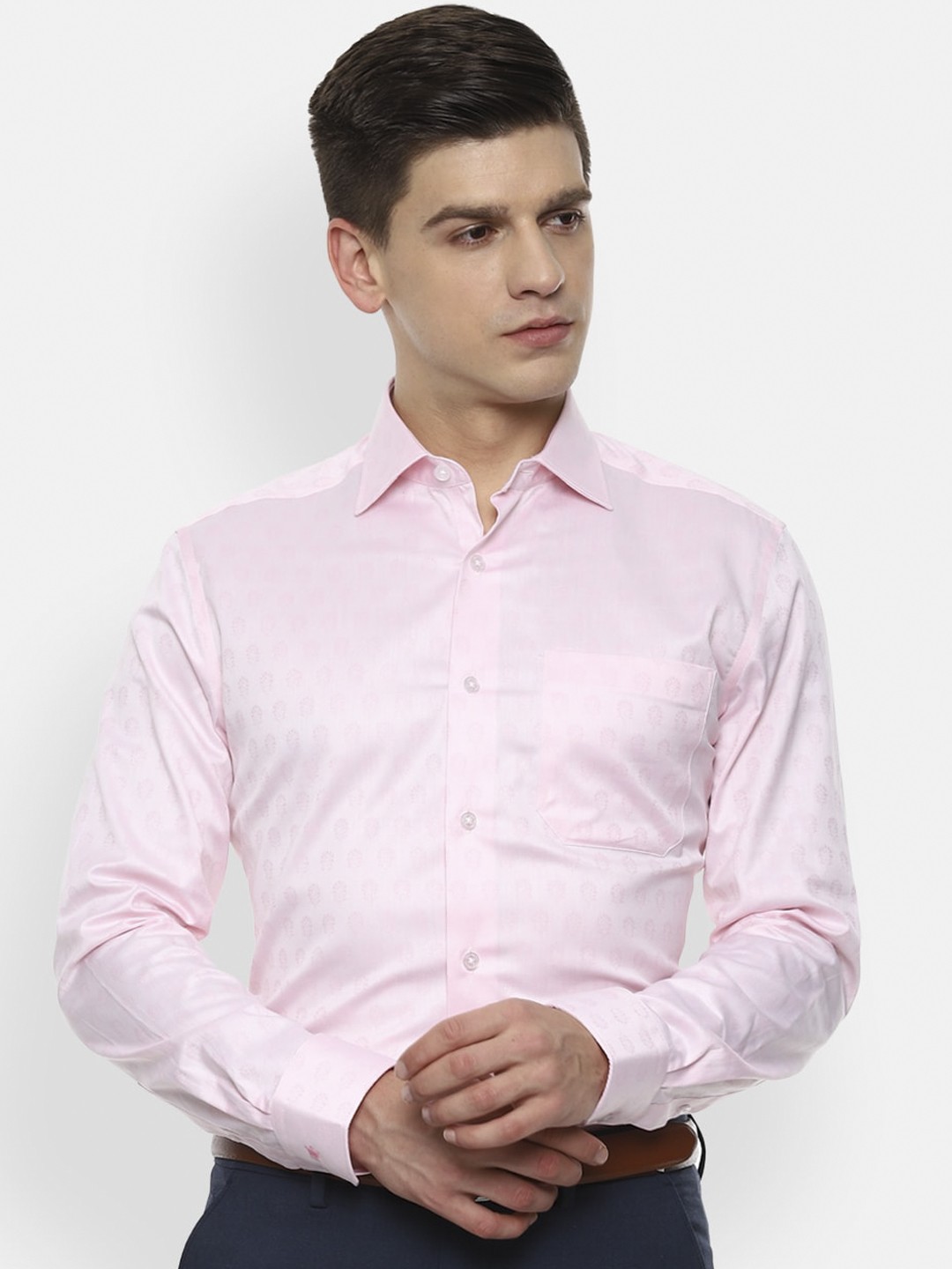 

Louis Philippe Gods & Kings Men Pink Opaque Formal Shirt