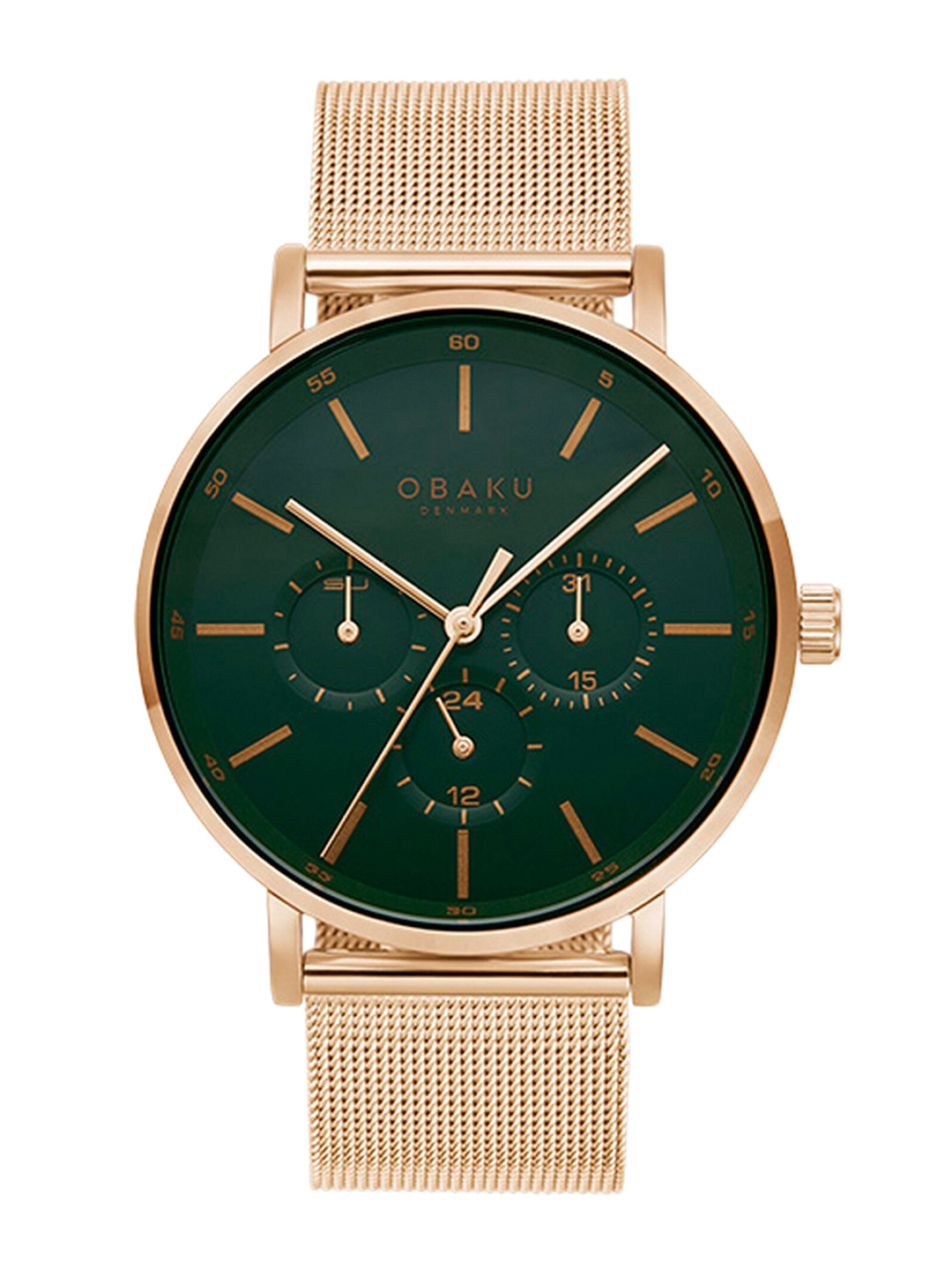 

Obaku Men Brass Embellished Dial & Analogue Watch V246GMVEMV, Green
