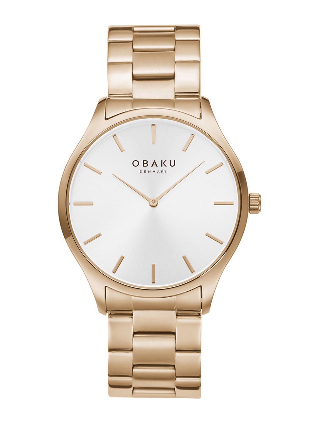 

Obaku Women White Brass Dial & Rose Gold Toned Straps Analogue Watch V260LXVISV