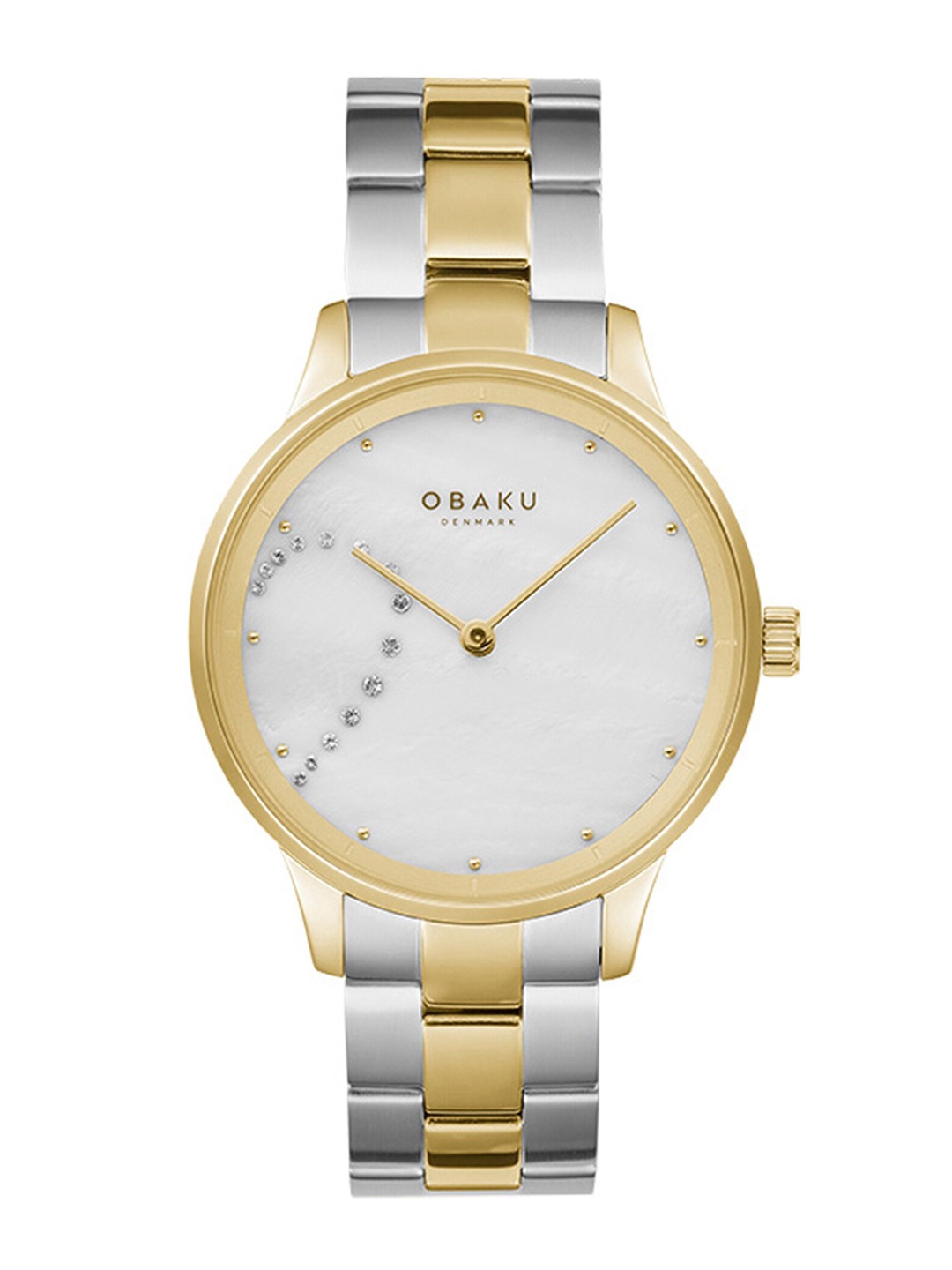 

Obaku Men White Brass Embellished Dial & Multicoloured Stainless Steel Bracelet Style Straps Analogue Watch