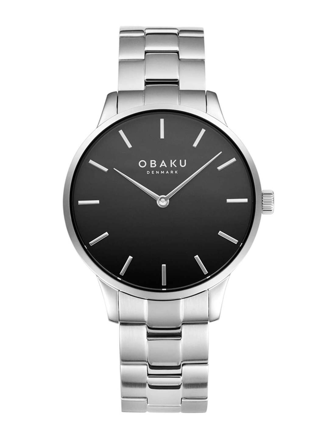 

Obaku Men Black Brass Dial & Silver Toned Stainless Steel Bracelet Style Straps Analogue Watch V247GXCBSC