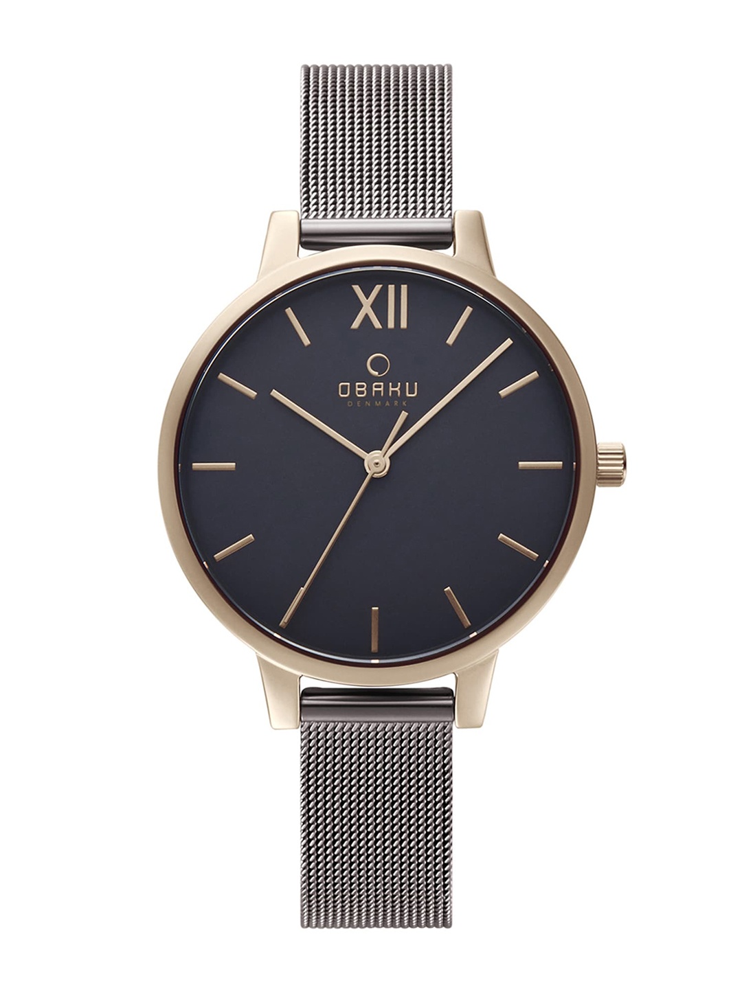 

Obaku Women Grey Brass Dial & Grey Stainless Steel Bracelet Style Straps Analogue Watch V209LXVJMJ