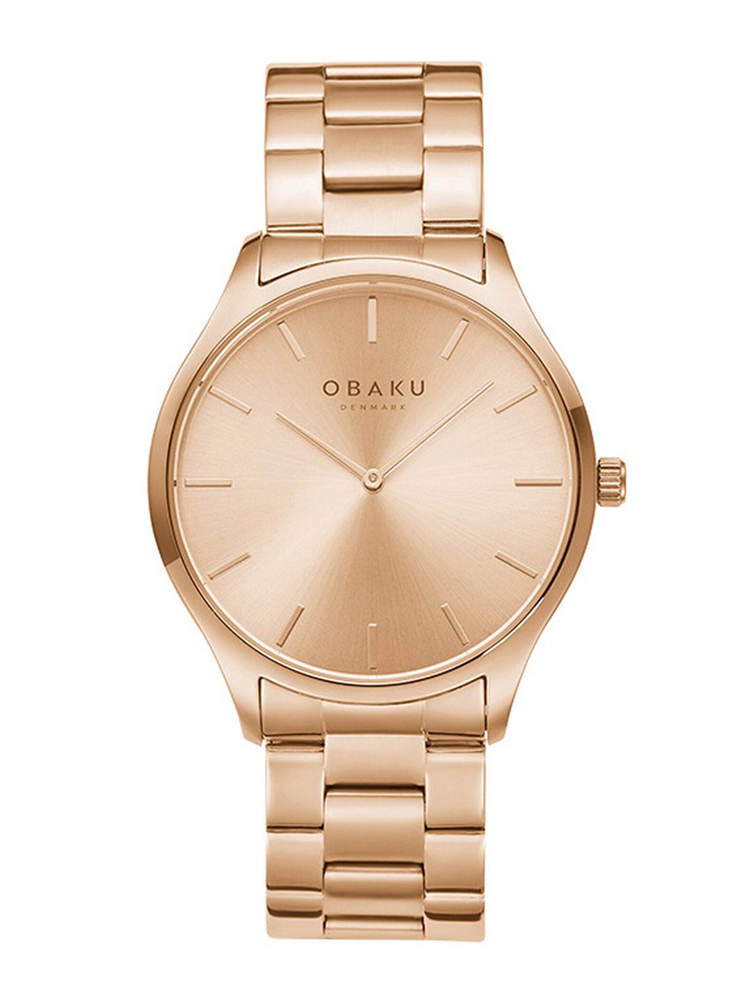 

Obaku Men Rose Gold-Toned Brass Dial & Rose Gold Toned Straps Analogue Watch V260GXVVSV