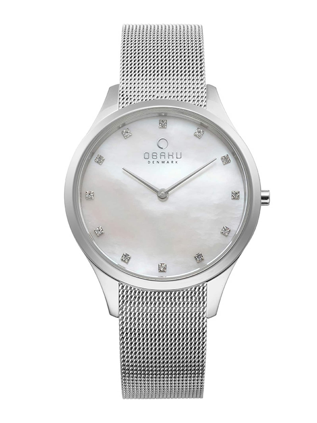 

Obaku Women White Mother of Pearl Dial & Silver Toned Straps Analogue Watch V217LXCWMC