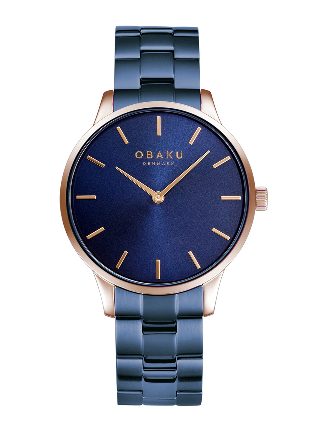 

Obaku Men Blue Brass Embellished Dial & Blue Stainless Steel Bracelet Style Straps Analogue Watch
