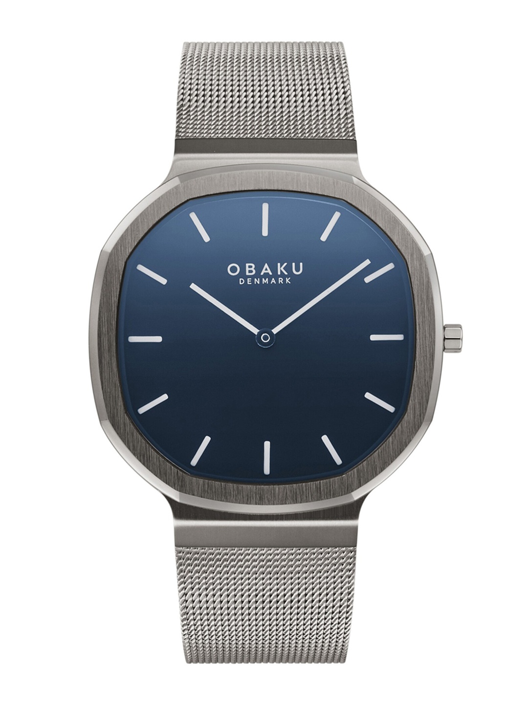 

Obaku Men Blue Brass Embellished Dial & Grey Stainless Steel Textured Straps Analogue Watch V253GXJLMJ