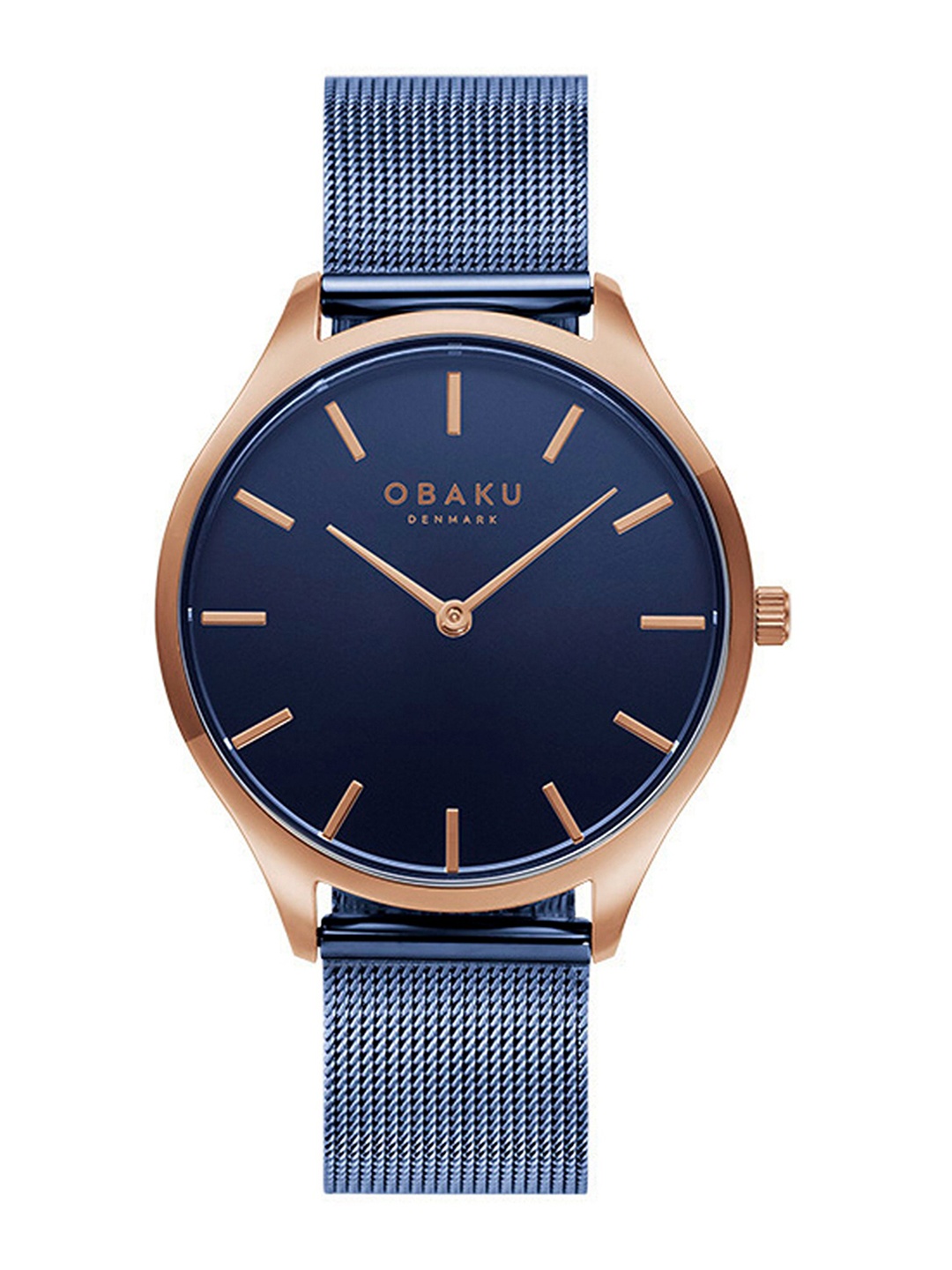 

Obaku Men Blue Brass Mother of Pearl Dial & Blue Stainless Steel Straps Analogue Watch V260GXVLML