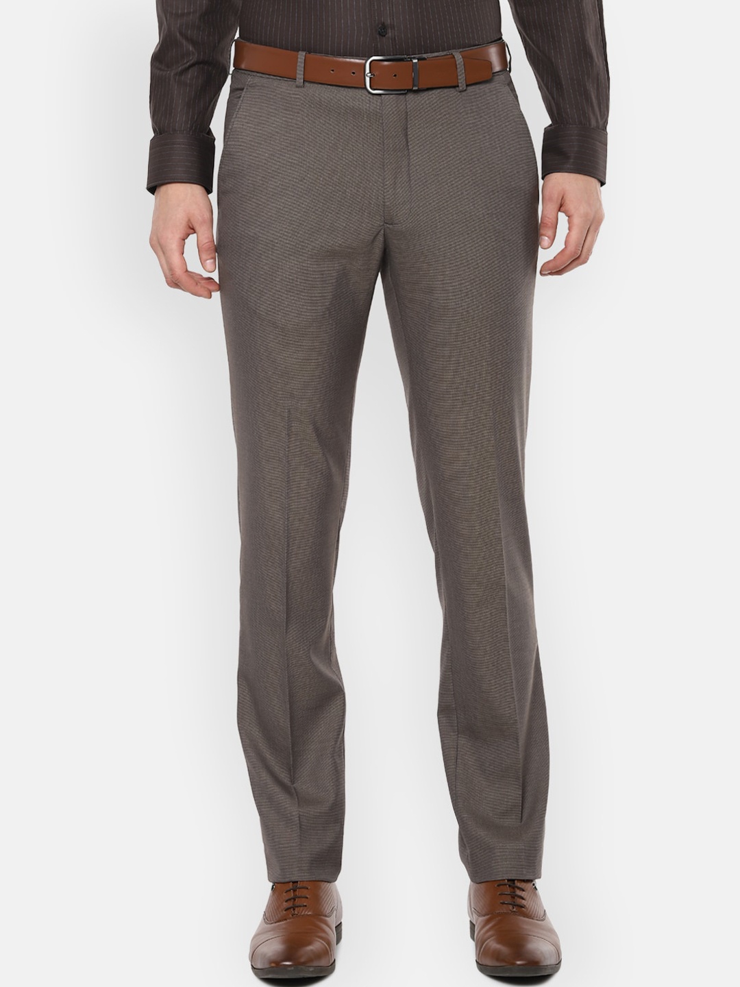 

Van Heusen Men Grey Slim Fit Formal Trousers