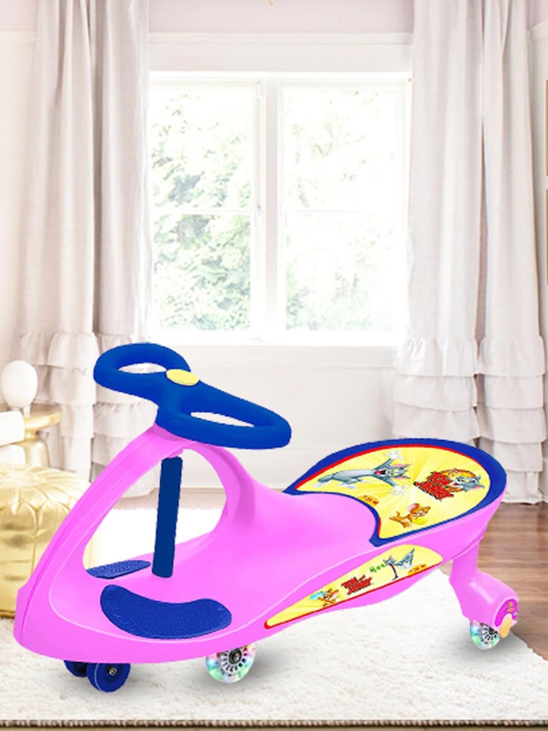 

Toyzone Unisex Kids Pink & Blue Tom & Jerry Themed Swing Car