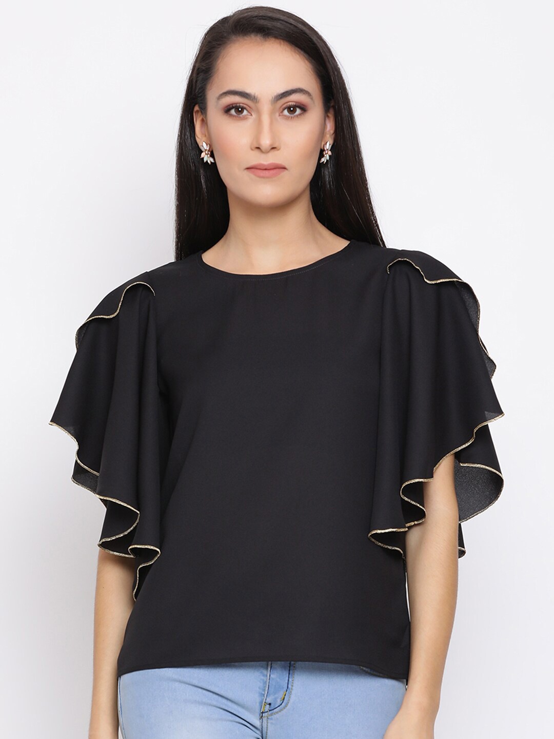 

DRAAX Fashions Black Regular Top