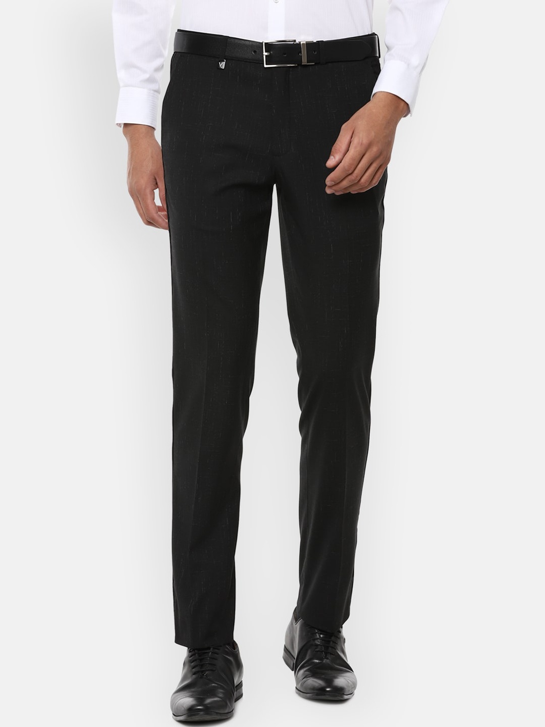 

V Dot Men Black Solid Skinny Fit Formal Trousers