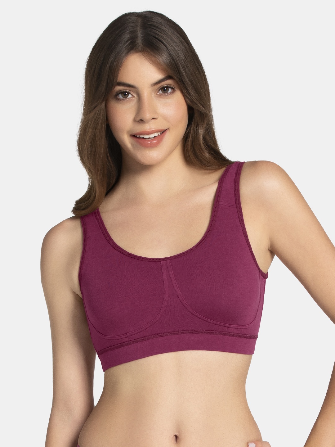 

Amante Solid Non Padded At Home Sleep Bra - BRA78901, Red