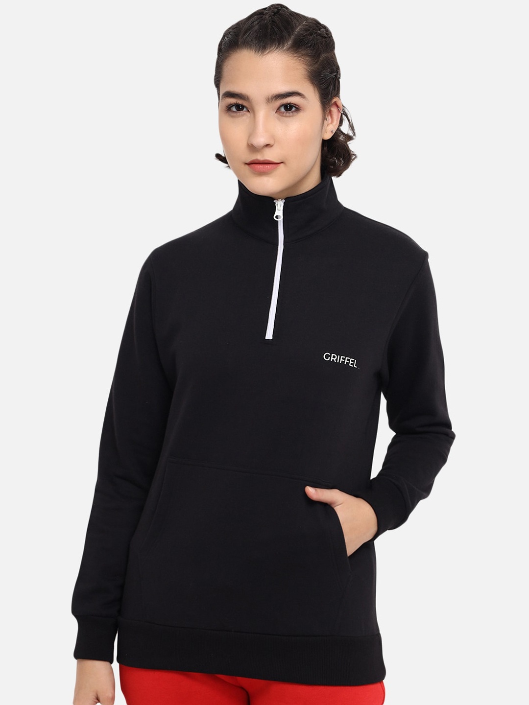 

GRIFFEL Women Black Sweatshirt