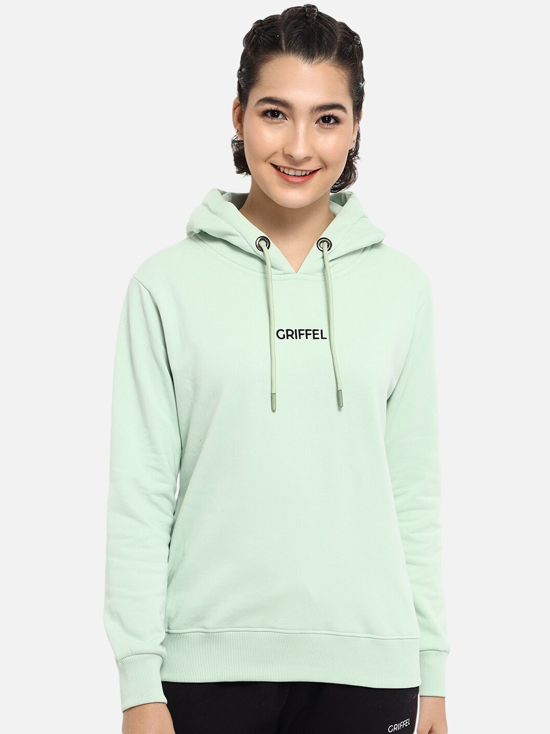 

GRIFFEL Women Sea Green Sweatshirt