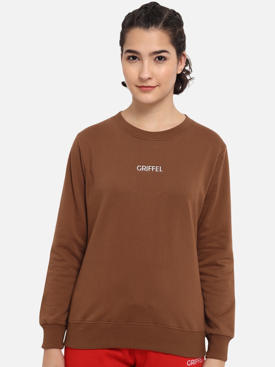

GRIFFEL Women Brown Sweatshirt