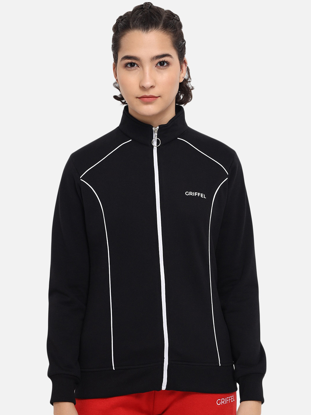 

GRIFFEL Women Black Sweatshirt