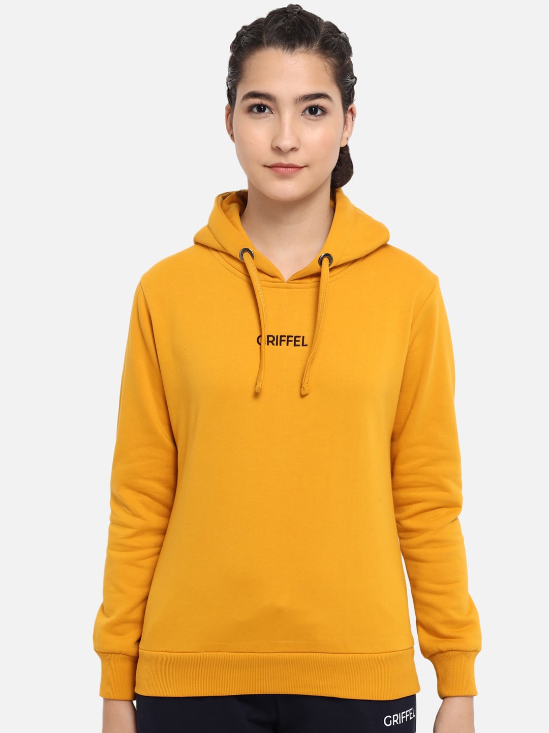 

GRIFFEL Women Mustard Yellow Sweatshirt
