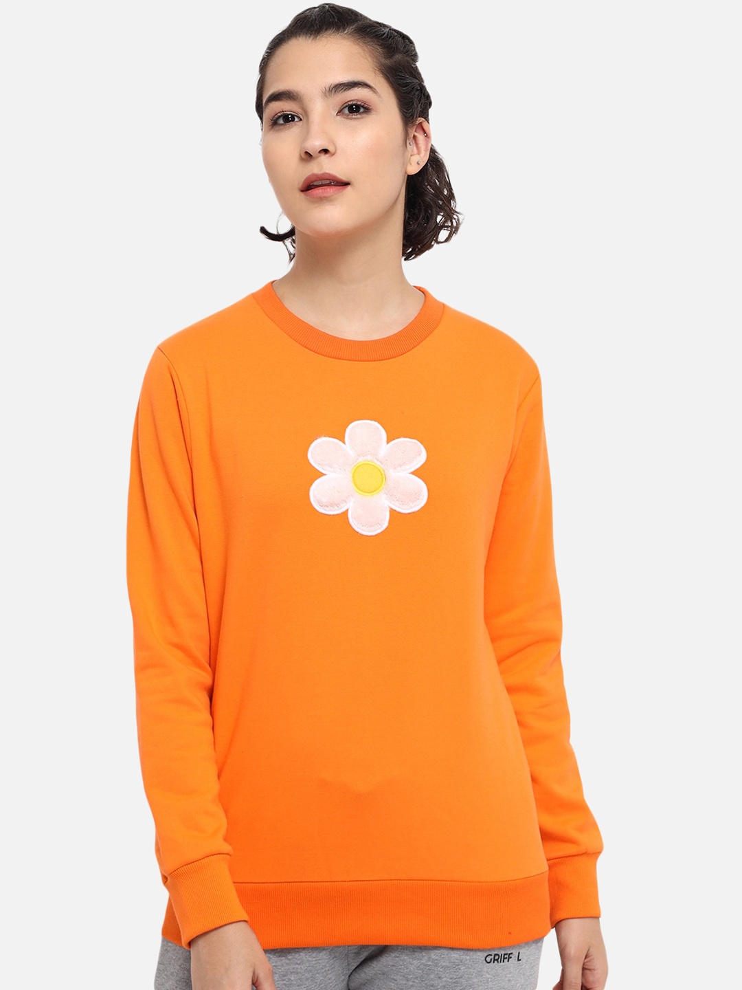 

GRIFFEL Women Orange Sweatshirt