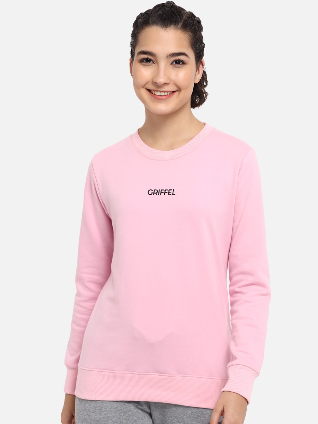 

GRIFFEL Women Pink Printed Sweatshirt