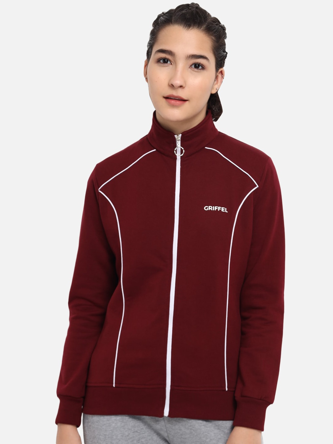 

GRIFFEL Women Maroon Sweatshirt
