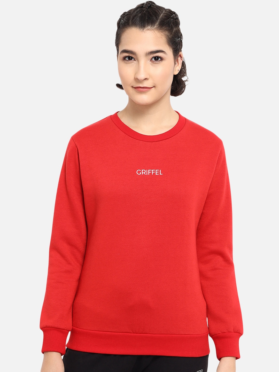 

GRIFFEL Women Red Sweatshirt