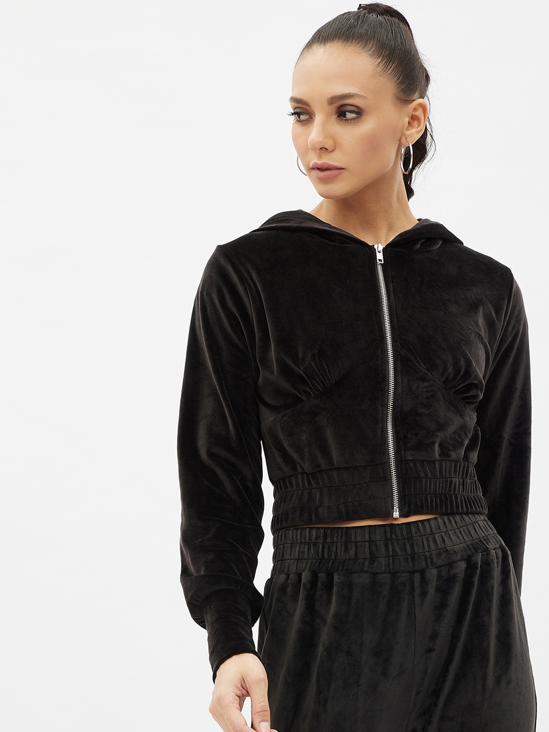 

Harpa Women Black Hooded Sweatshirt