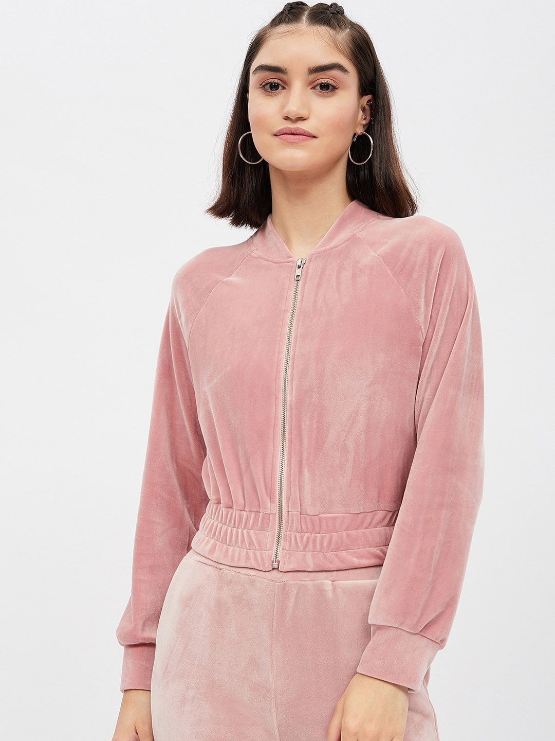 

Harpa Women Peach-Coloured Crop Sweatshirt